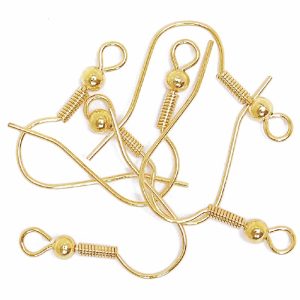 Ear Wires With Hook - Gilt - 6pcs