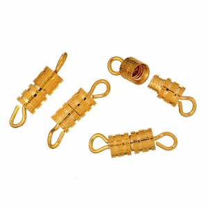 Gilt Barrel Clasps - 4pcs