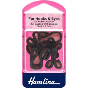 Fur Hooks & Eyes - Black/ Brown