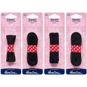 Braided Elastic 3mm - 12mm - Black