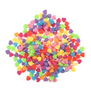 Plastic Heart Craft Beads