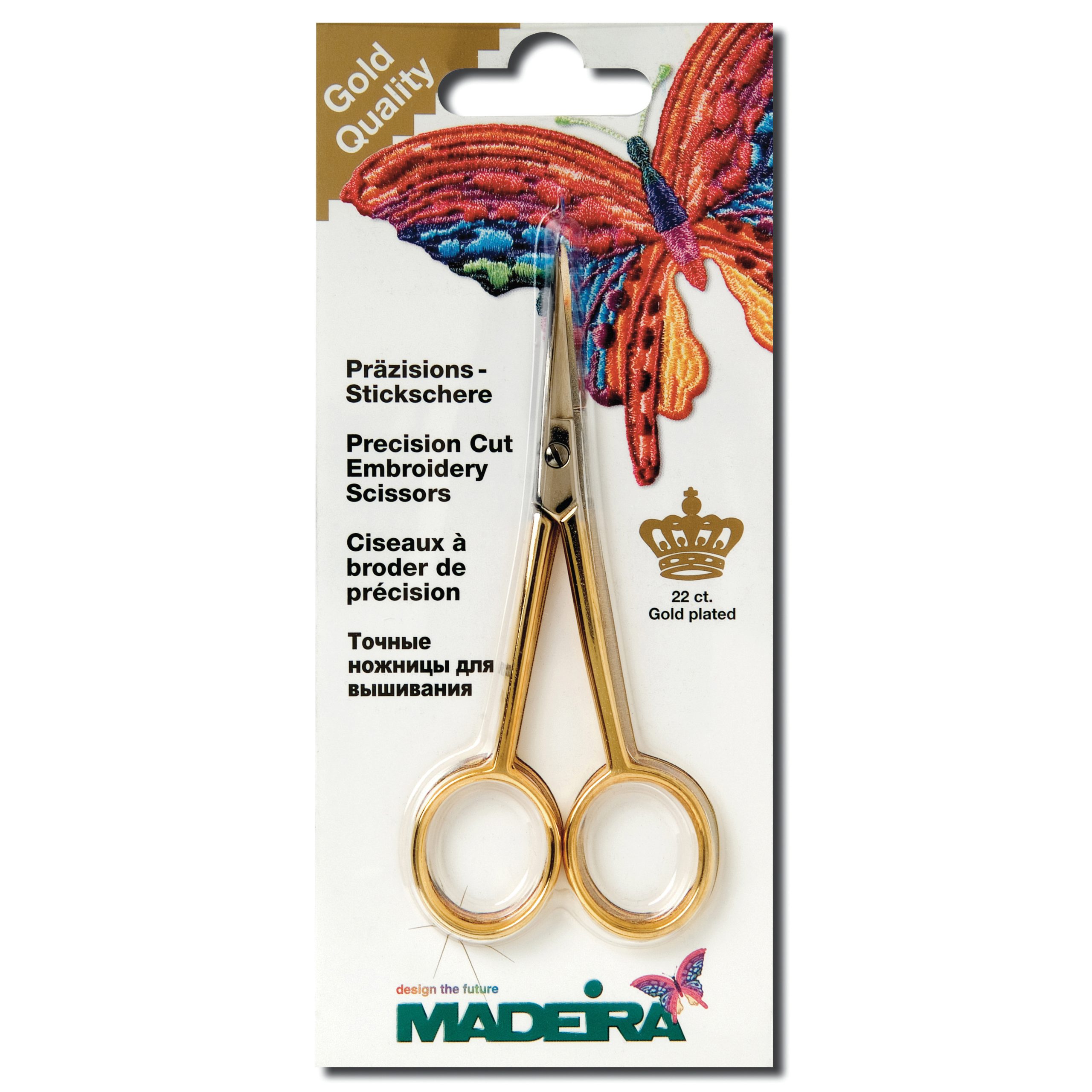 22ct Gold Plated Curved Embroidery Scissors