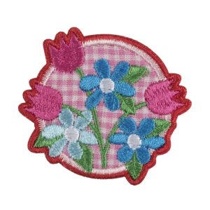 Iron & Sew On Motif: Floral on Gingham