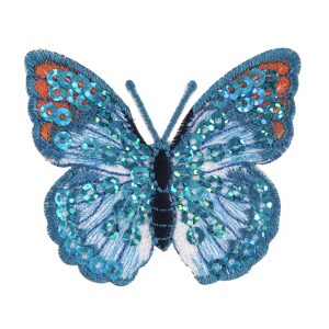 Iron & Sew On Motif: Blue Sequin Butterfly