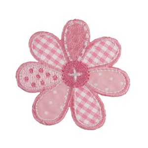 Iron & Sew On Motif: Pink Patchwork Flower