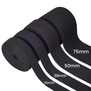 Off the Roll Black Elastic (Flat)