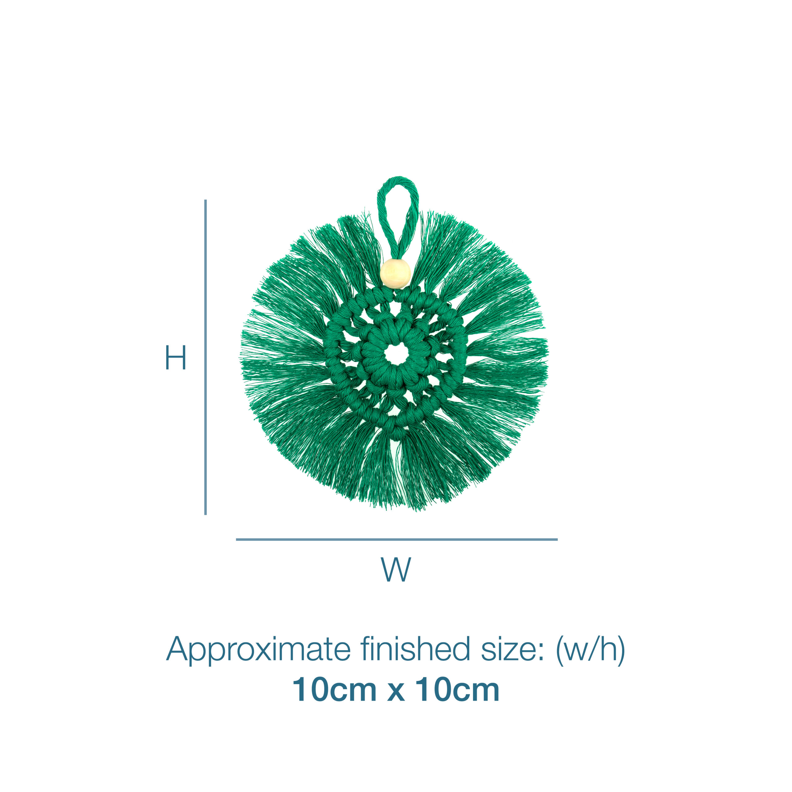 Macramé Kit: Decoration: Wreath: Green - Image 4