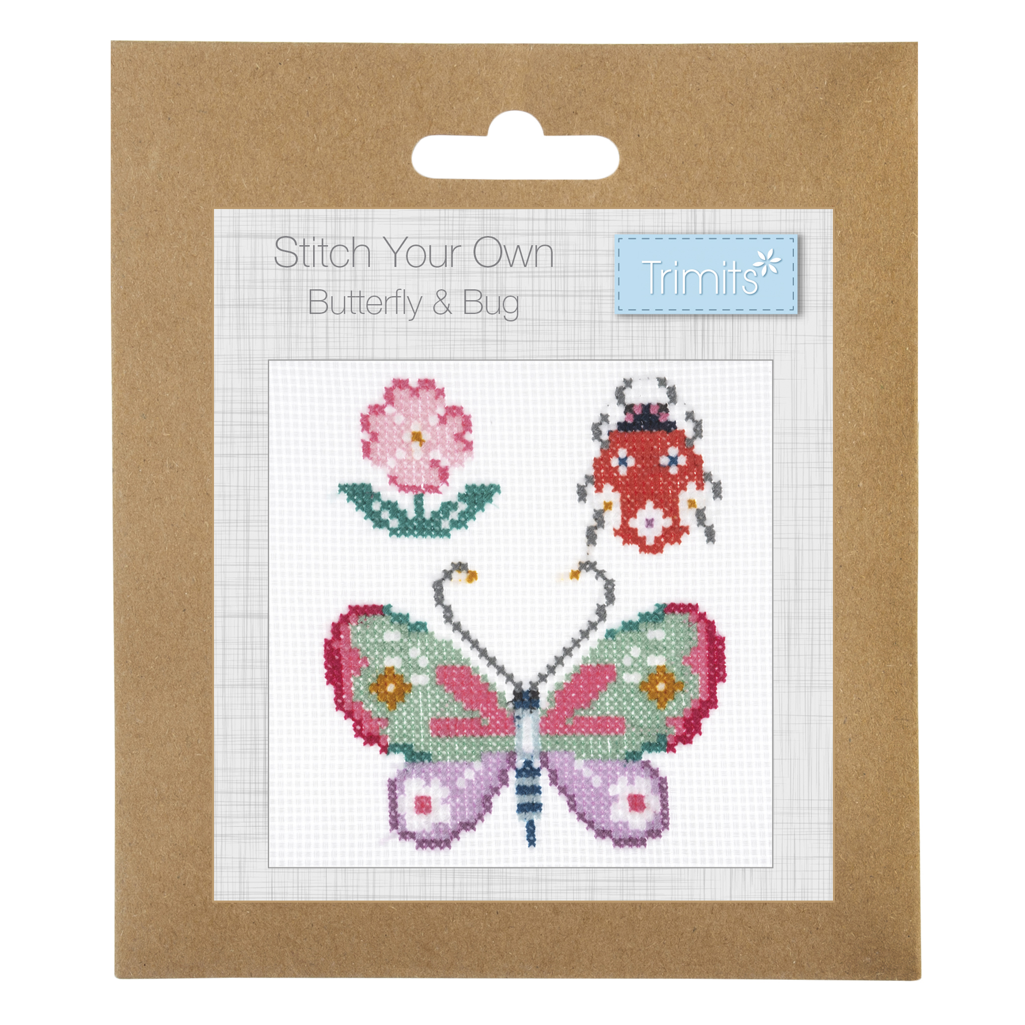 Counted Cross Stitch Kit: Mini: Butterfly & Bug