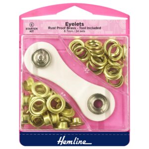 Eyelets Starter Kit: 8.7mm: Gold: (E): 24 Pieces