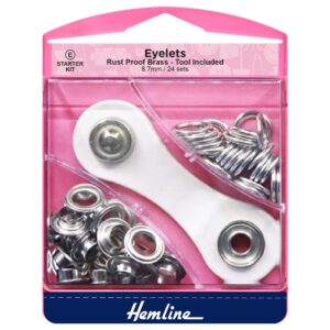 Eyelets Starter Kit: 8.7mm: Nickel and Silver: (E): 24 Pieces