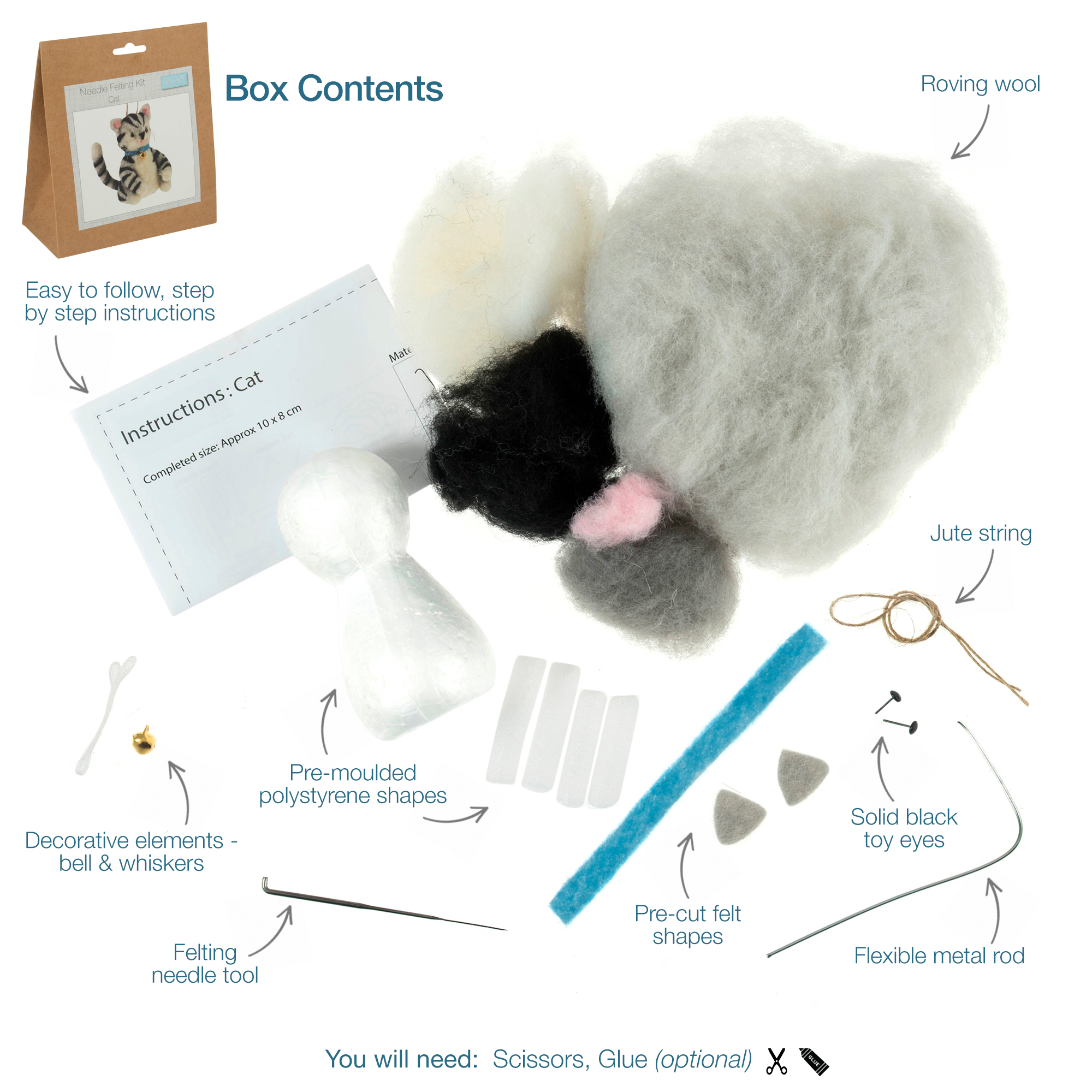 Needle Felting Kit: Cat - Image 3