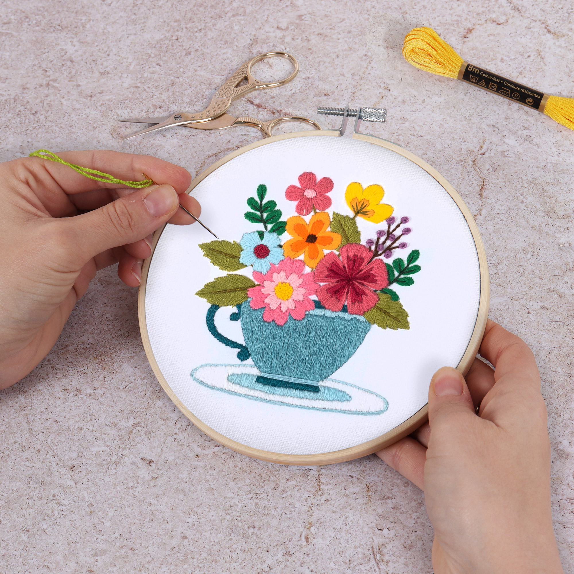 Embroidery Kit with Hoop: Spring Floral - Image 4