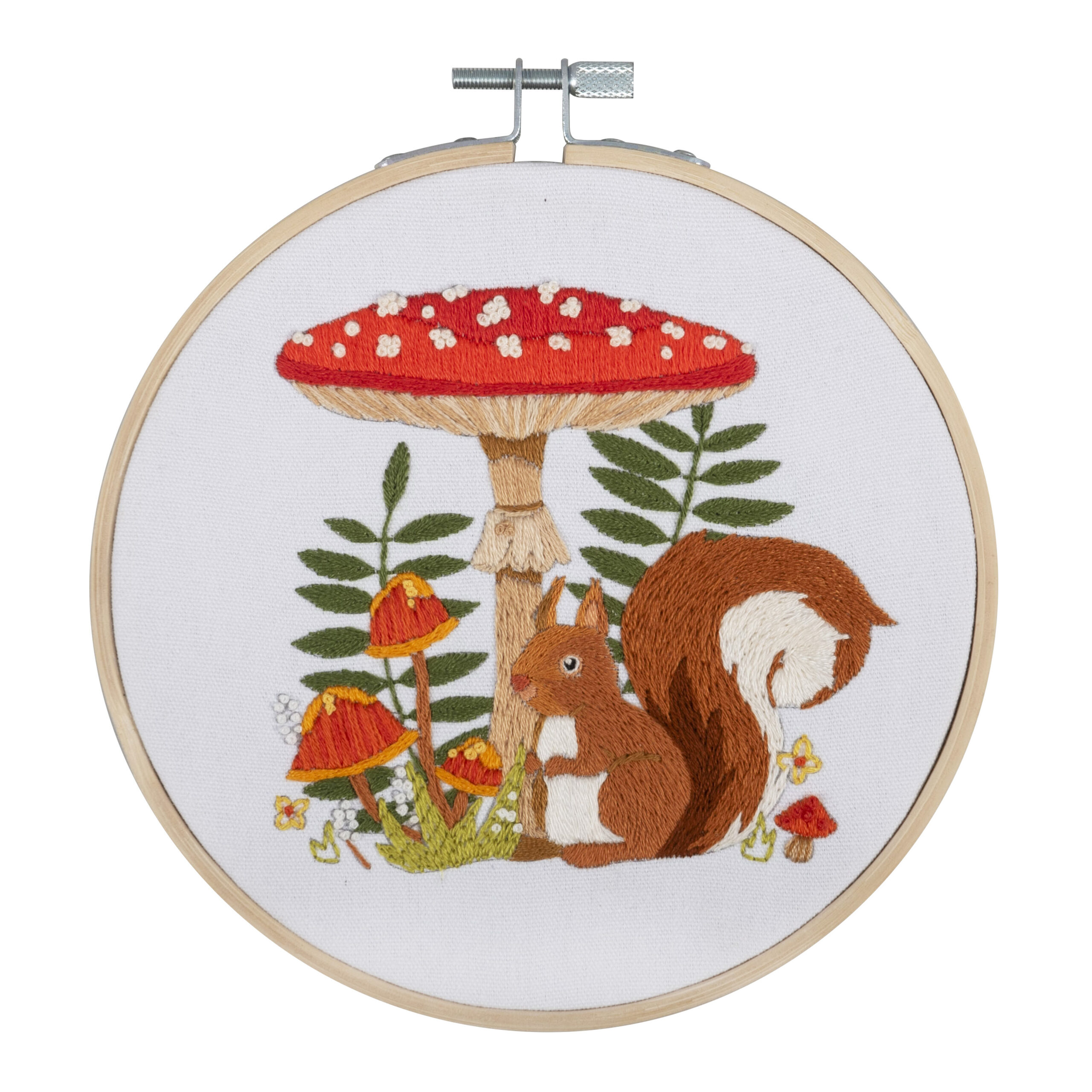 Embroidery Kit with Hoop: Toadstool Squirrel - Image 2