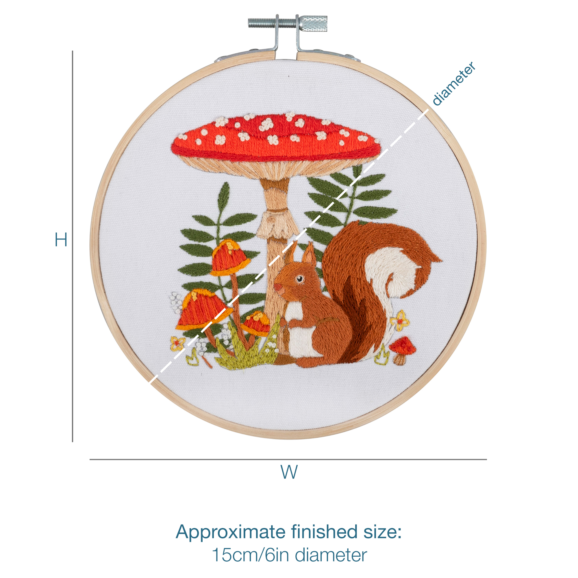 Embroidery Kit with Hoop: Toadstool Squirrel - Image 3