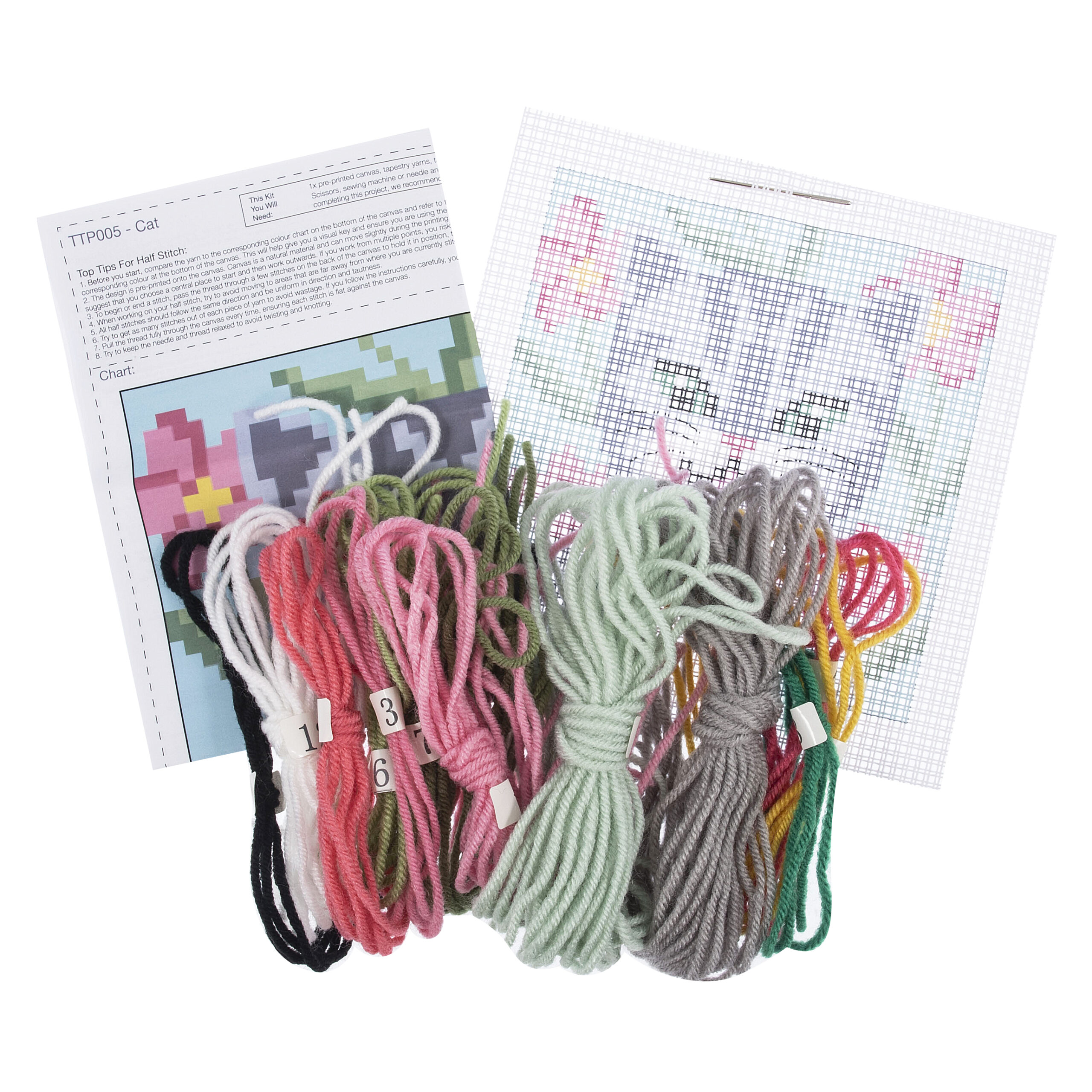 Half Stitch / Tapestry Kit: Cat - Image 2