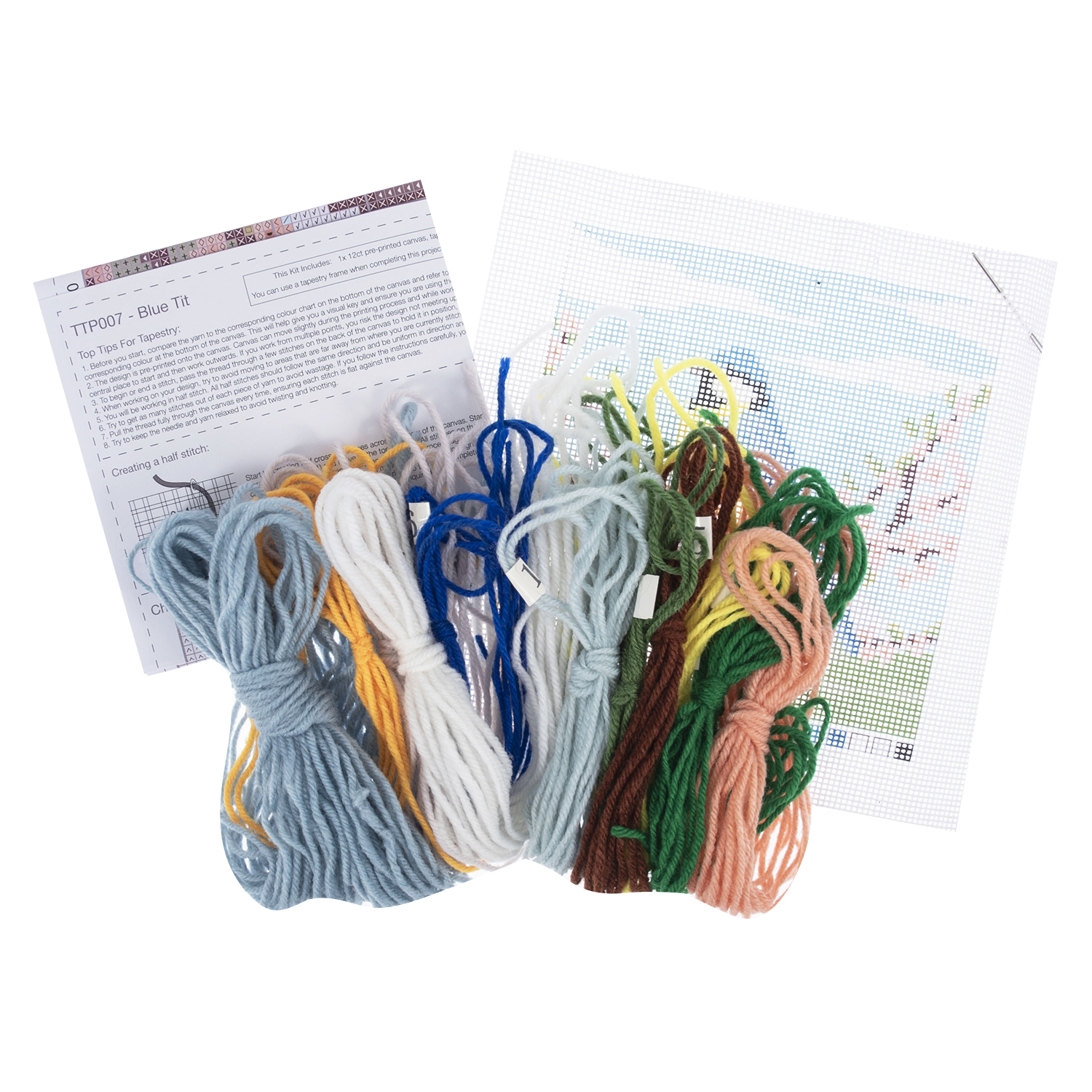 Half Stitch / Tapestry Kit: Bluetit - Image 2
