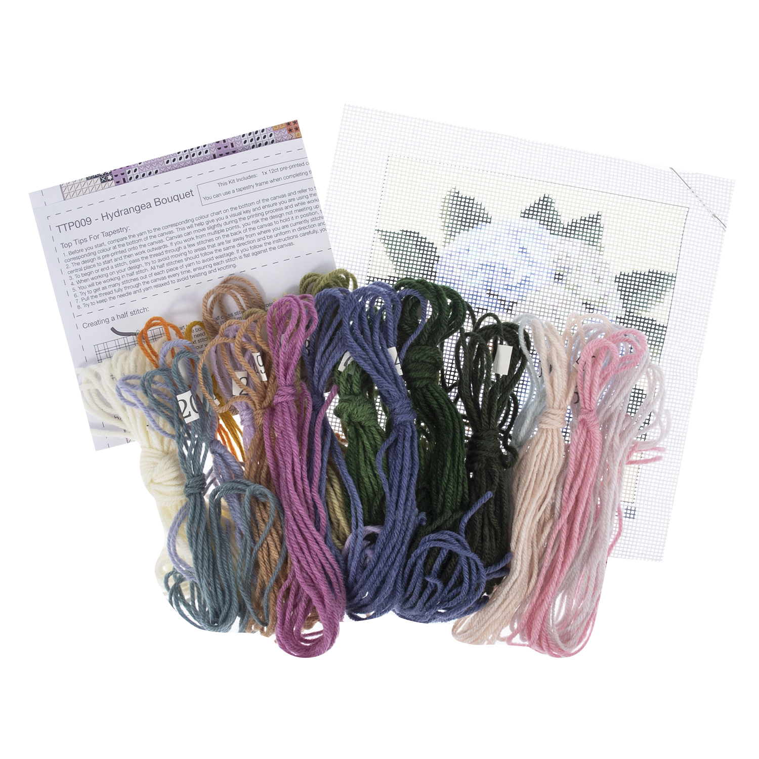 Half Stitch / Tapestry Kit: Hydrangea Bouquet - Image 2