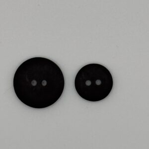 Buttons: Flat Top: Narrow Rim: 2-Hole: Black