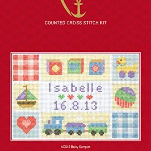 Anchor Baby Sampler, Multi, 16 x 23cm