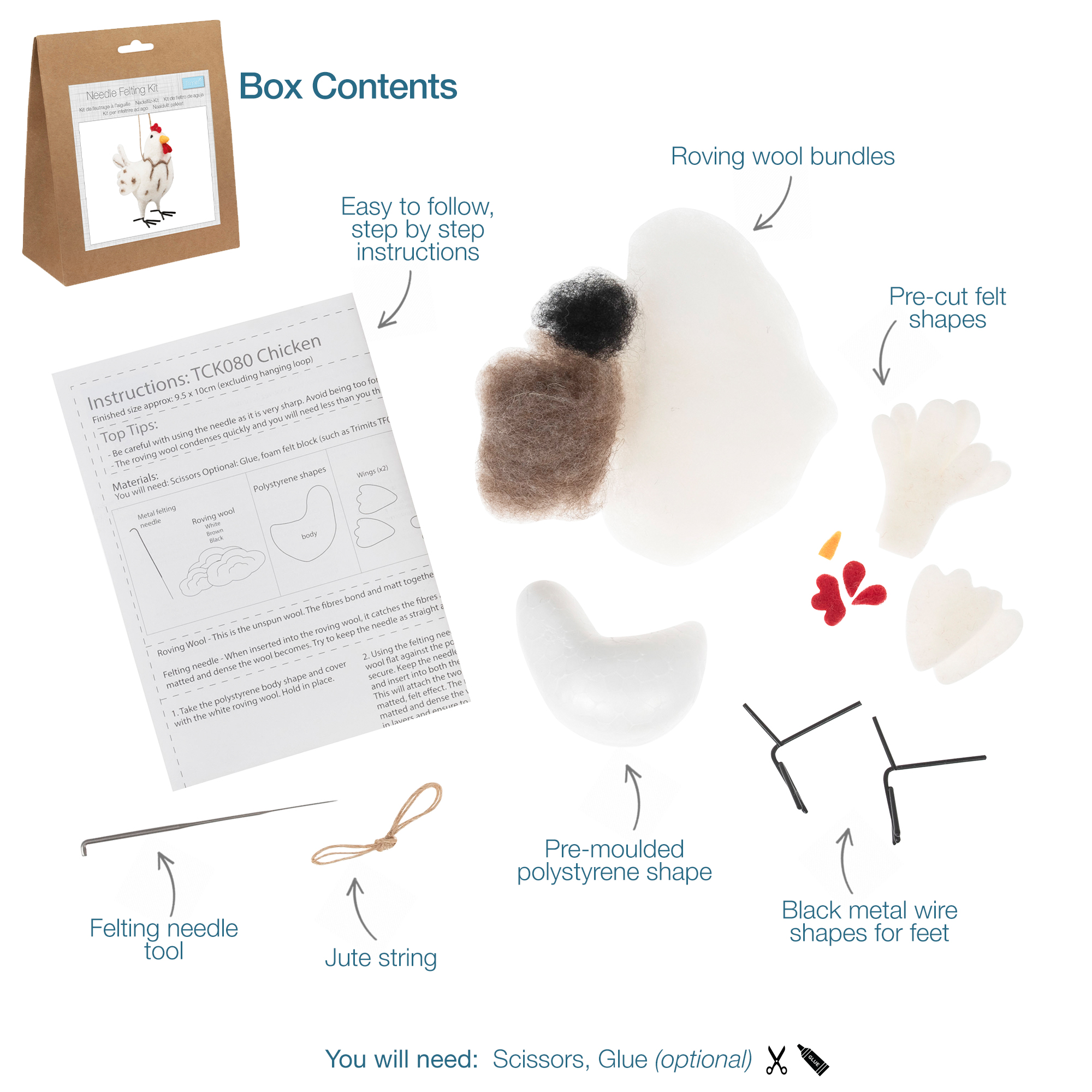 Needle Felting Kit: Chicken - Image 3