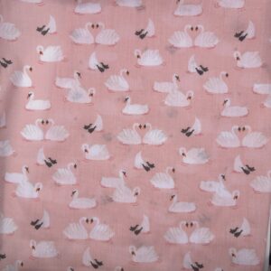 Pink Swans on Pink - Polycotton