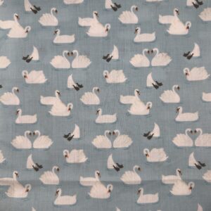 Swans on blue - Polycotton